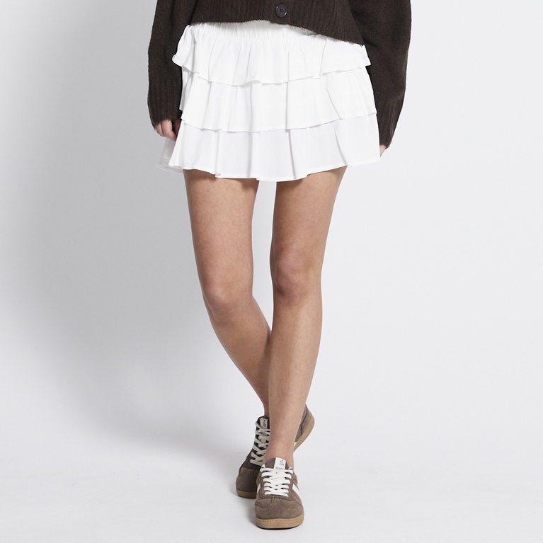 Frill crepe skirt "Lana" Off white